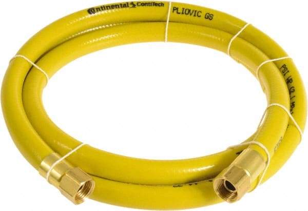 Continental ContiTech - 1/4" ID x 0.45" OD 100' Long Multipurpose Air Hose - FNPT x FNPT Ends, 300 Working psi, -10 to 158°F, 1/4" Fitting, Yellow - A1 Tooling