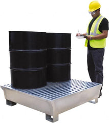 UltraTech - 68 Gal Sump, 3,875 Lb Capacity, 4 Drum, Galvanized Steel Spill Deck or Pallet - 47-1/4" Long x 47-1/4" Wide x 13-1/4" High - A1 Tooling