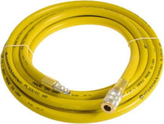 Continental ContiTech - 3/4" ID x 1.11" OD 50' Long Multipurpose Air Hose - Industrial Interchange Safety Coupler x Male Plug Ends, 250 Working psi, -10 to 158°F, 3/4" Fitting, Yellow - A1 Tooling