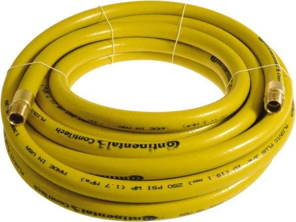 Continental ContiTech - 1" ID x 1.38" OD 25' Long Multipurpose Air Hose - MNPT x MNPT Ends, 250 Working psi, -10 to 158°F, 1" Fitting, Yellow - A1 Tooling