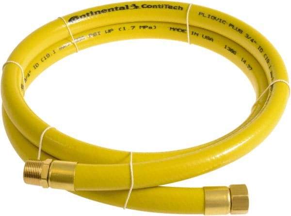 Continental ContiTech - 3/4" ID x 1.11" OD 5' Long Multipurpose Air Hose - MNPT x FNPT Ends, 250 Working psi, -10 to 158°F, 3/4" Fitting, Yellow - A1 Tooling