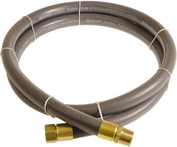 Continental ContiTech - 3/4" ID x 1.11" OD 3' Long Multipurpose Air Hose - MNPT x FNPT Ends, 250 Working psi, -10 to 158°F, 3/4" Fitting, Gray - A1 Tooling