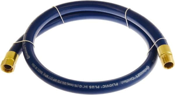 Continental ContiTech - 3/4" ID x 1.11" OD 5' Long Multipurpose Air Hose - MNPT x FNPT Ends, 250 Working psi, -10 to 158°F, 3/4" Fitting, Blue - A1 Tooling