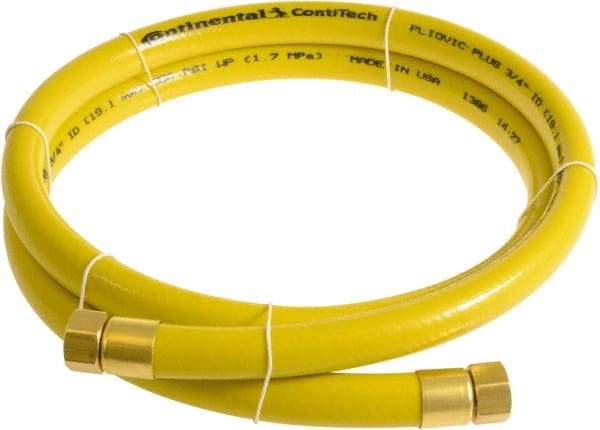 Continental ContiTech - 3/4" ID x 1.11" OD 10' Long Multipurpose Air Hose - FNPT x FNPT Ends, 250 Working psi, -10 to 158°F, 3/4" Fitting, Yellow - A1 Tooling