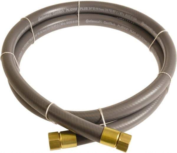 Continental ContiTech - 3/4" ID x 1.11" OD 10' Long Multipurpose Air Hose - FNPT x FNPT Ends, 250 Working psi, -10 to 158°F, 3/4" Fitting, Gray - A1 Tooling