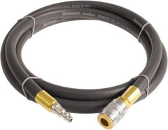 Continental ContiTech - 3/8" ID x 0.6" OD 10' Long Multipurpose Air Hose - Industrial Interchange Safety Coupler x Male Plug Ends, 300 Working psi, -10 to 158°F, 1/4" Fitting, Gray - A1 Tooling