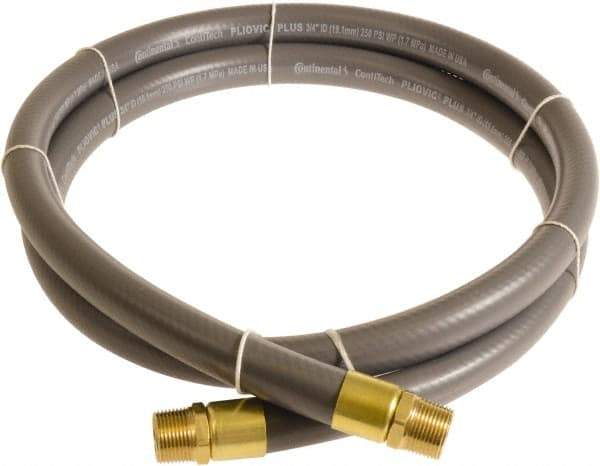 Continental ContiTech - 3/4" ID x 1.11" OD 10' Long Multipurpose Air Hose - MNPT x MNPT Ends, 250 Working psi, -10 to 158°F, 3/4" Fitting, Gray - A1 Tooling