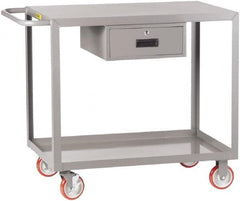 Little Giant - 1,200 Lb Capacity, 24" Wide x 42" Long x 35" High Shelf Cart - 2 Shelf, Steel, 2 Rigid/2 Swivel Casters - A1 Tooling