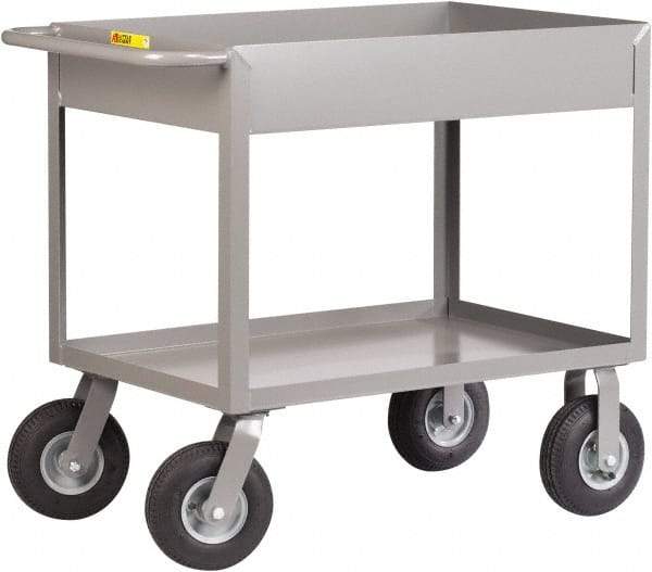 Little Giant - 1,200 Lb Capacity, 24" Wide x 42" Long x 36-1/2" High Deep Shelf Cart - 2 Shelf, Steel, 2 Rigid/2 Swivel Casters - A1 Tooling