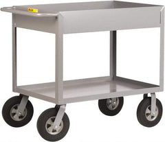 Little Giant - 1,200 Lb Capacity, 24" Wide x 54" Long x 36-1/2" High Deep Shelf Cart - 2 Shelf, Steel, 2 Rigid/2 Swivel Casters - A1 Tooling