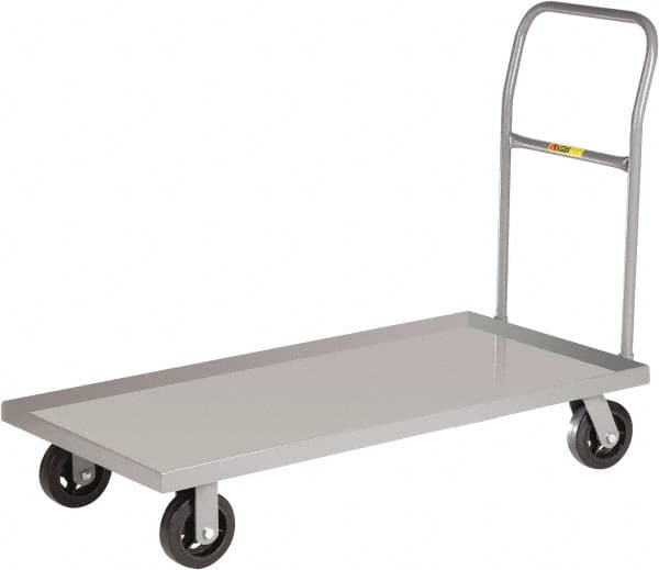 Little Giant - 1,600 Lb Capacity Steel Platform Truck - Steel Deck, 24" OAW, 60" Platform Length x 8-1/2" Platform Height, Mold-On Rubber Casters - A1 Tooling