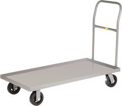 Little Giant - 1,600 Lb Capacity Steel Platform Truck - Steel Deck, 24" OAW, 36" Platform Length x 8-1/2" Platform Height, Mold-On Rubber Casters - A1 Tooling