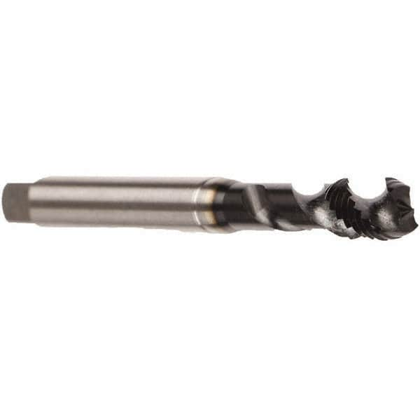 Emuge - M3x0.50 Metric 2 Flute 6H Modified Bottoming Spiral Flute Tap - Cobalt, GLT-8 Finish, 56mm OAL, Right Hand Flute, Right Hand Thread, Series Enorm - Exact Industrial Supply