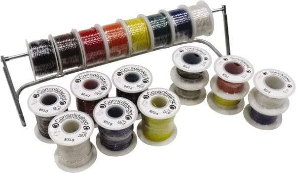 Made in USA - 18 AWG, 16 Strand, 100' OAL, Tinned Copper Hook Up Wire - Black, White, Red, Green & Blue PVC Jacket - A1 Tooling