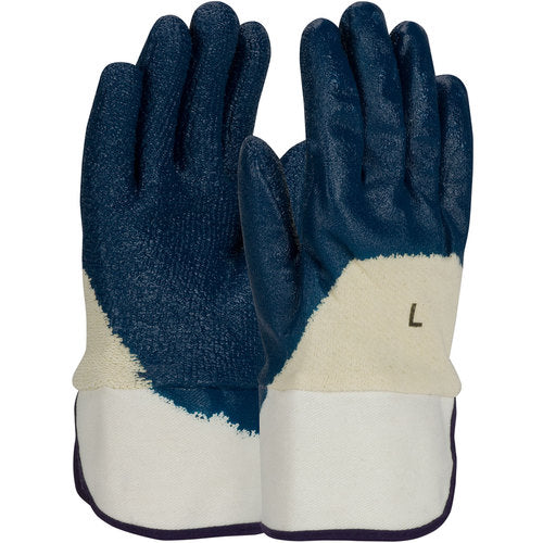 ‎56-3145/M Coated Supported Gloves - ArmorGrip - Terry Cloth Palm - HW Rough Blue Nitrile Grip - SC