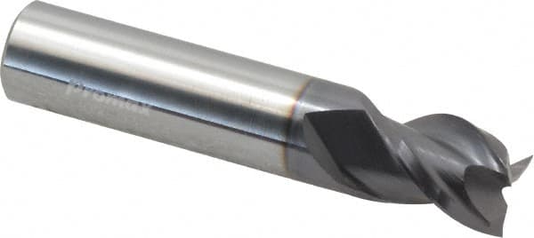 ProMax - 1/2", 5/8" LOC, 1/2" Shank Diam, 2-1/2" OAL, 3 Flute, Solid Carbide Square End Mill - Single End, AlTiN Finish, Spiral Flute, 40° Helix, Centercutting, Right Hand Cut, Right Hand Flute, Series 109 - A1 Tooling