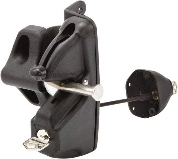 D&D Technologies - 4.410" Bar Latch Length, 2-1/4" High, Polymer Adjustable Gate Latch - Black Finish, 2.83" Bar Latch Projection, 1/2" Hole Diam - A1 Tooling