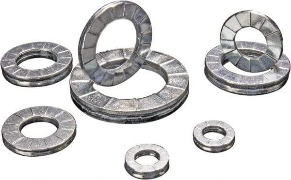 DISC-LOCK - 3/8", 0.705" OD, Zinc Flake, Steel Wedge Lock Washer - Grade 1010 Carbon Steel, 0.404 to 0.414" ID - A1 Tooling