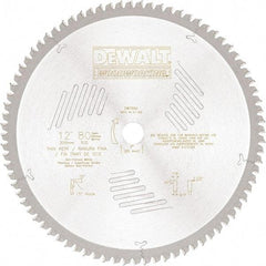 DeWALT - 12" Diam, 1" Arbor Hole Diam, 80 Tooth Wet & Dry Cut Saw Blade - High Speed Steel, Crosscut Action, Standard Round Arbor - A1 Tooling