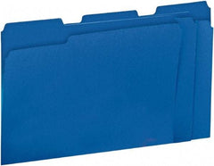 UNIVERSAL - 8-1/2 x 11", Letter Size, Blue, File Folders with Top Tab - 11 Point Stock, 1/3 Tab Cut Location - A1 Tooling