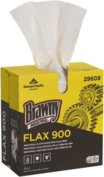 Georgia Pacific - Flax Cloth Shop Towel/Industrial Wipes - Pop-Up, 16-1/2" x 9" Sheet Size, White - A1 Tooling