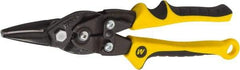 Wiss - 1-3/8" Length of Cut, Straight Pattern Aviation Snip - 10-1/4" OAL, Nonslip Grip Handle, 18 AWG Steel Capacity - A1 Tooling