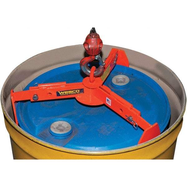 Wesco Industrial Products - 1,000 Lb Load Capacity, 30 & 55 Gal Drum Lifter - 29-1/2" Wide x 5-1/2" High, Steel Wheels - A1 Tooling