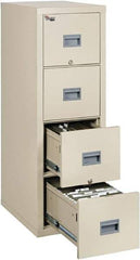 FireKing - 17-3/4" Wide x 52-3/4" High x 25" Deep, 4 Drawer Vertical File - Steel, Parchment - A1 Tooling