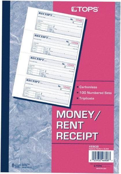 TOPS - 100 Sheet, 2-3/4 x 7-1/8", Receipt Book - A1 Tooling