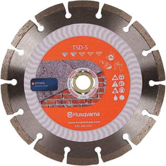 Husqvarna - 4" Diam, 5/8 & 7/8" Arbor Hole Diam, Continuous Edge Tooth Wet & Dry Cut Saw Blade - Diamond-Tipped, Fast Cutting Action, Standard Round Arbor - A1 Tooling