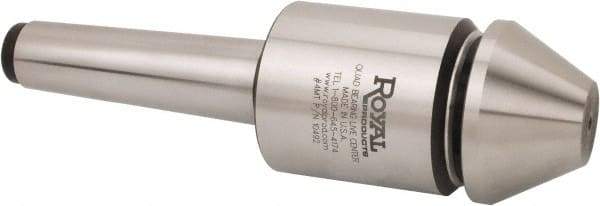 Royal Products - MT3 Morse Taper, 1.7" Head Diam Live Center - 6,000 Max RPM, 2.12" Head Length, 1-3/4" Point Diam, 1-1/4" Point Len, 750 Lb Max Workpc, Bull Nose Point - A1 Tooling