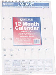 AT-A-GLANCE - 12 Sheet, 12 x 17", Planner Wall Calendar - Blue & Red - A1 Tooling