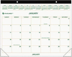 AT-A-GLANCE - 24 Sheet, 22 x 17", Desk Pad - Brown & Green - A1 Tooling