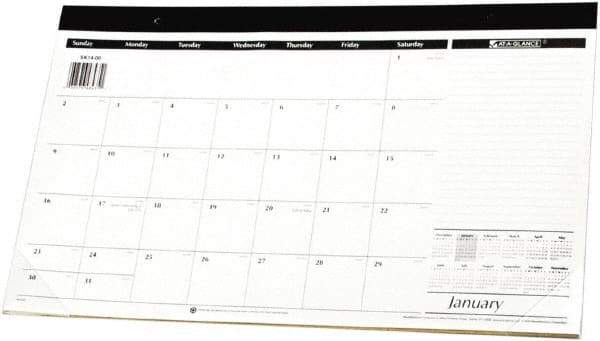 AT-A-GLANCE - 12 Sheet, 17-3/4 x 10-7/8", Desk Pad - White & Black - A1 Tooling