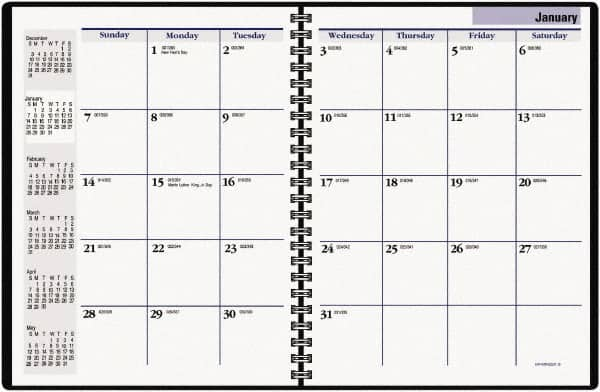 DayMinder - 24 Sheet, 6-7/8 x 8-3/4", Appointment Book - Black - A1 Tooling