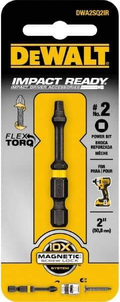 DeWALT - #2" Square Size Square Recess Bit - 1/4" Hex Drive, 2" OAL - A1 Tooling