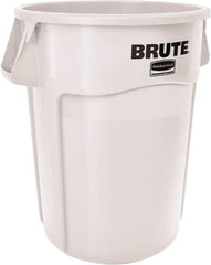 Rubbermaid - 44 Gal White Round Trash Can - Polyethylene - A1 Tooling