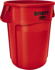 Rubbermaid - 32 Gal Red Round Trash Can - Polyethylene, 27.77" High - A1 Tooling