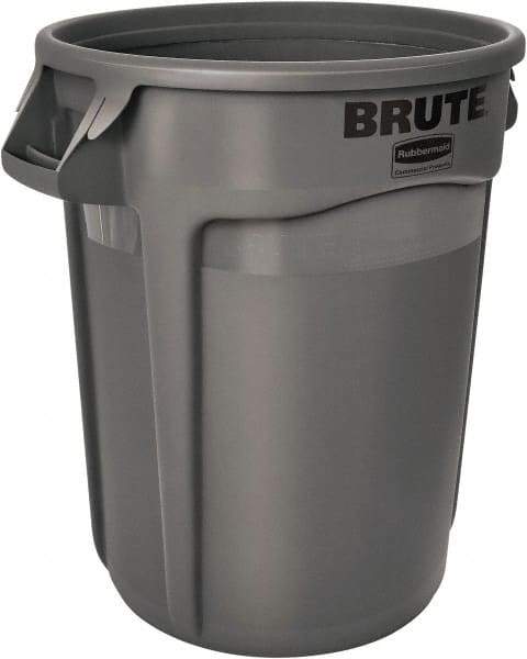 Rubbermaid - 20 Gal Gray Round Trash Can - Polyethylene, 22.91" High - A1 Tooling