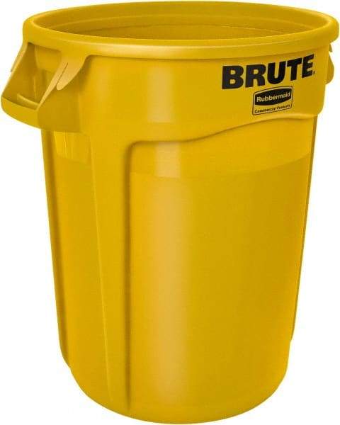 Rubbermaid - 32 Gal Yellow Round Trash Can - Polyethylene, 27.77" High - A1 Tooling