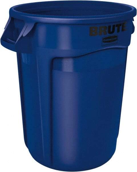 Rubbermaid - 32 Gal Blue Round Trash Can - Polyethylene, 27.77" High - A1 Tooling