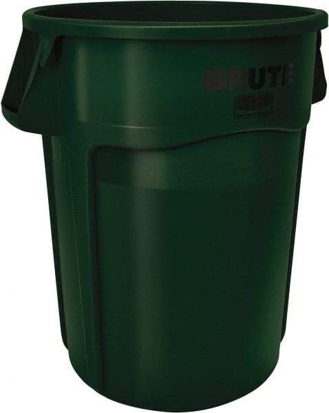 Rubbermaid - 55 Gal Green Round Trash Can - Polyethylene, None Graphic, 33.2" High, Lid Not Included - A1 Tooling