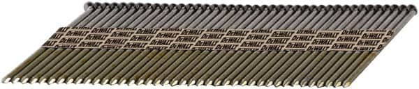 DeWALT - 30 Gauge 0.131" Shank Diam 3" Long Framing Nails for Power Nailers - Steel, Bright Finish, Smooth Shank, Angled Stick Paper Tape Collation, Round Head, Diamond Point - A1 Tooling