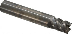 Accupro - 13/32", 9/16" LOC, 7/16" Shank Diam, 2-1/2" OAL, 5 Flute, Solid Carbide Square End Mill - Single End, Uncoated, Spiral Flute, 45° Helix, Centercutting, Right Hand Cut, Right Hand Flute - A1 Tooling