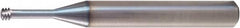 Vargus - M2.5x0.45 ISO, 0.077" Cutting Diam, 3 Flute, Solid Carbide Helical Flute Thread Mill - Internal Thread, 0.276" LOC, 2.244" OAL, 1/4" Shank Diam - A1 Tooling