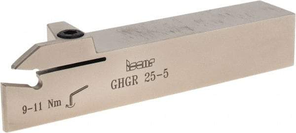 Iscar - External Thread, 5mm Min Groove Width, 140mm OAL, Right Hand Indexable Grooving Cutoff Toolholder - 25mm Shank Height x 25mm Shank Width, GI../TIP Insert Style, GHG Toolholder Style, Series Cut Grip - A1 Tooling