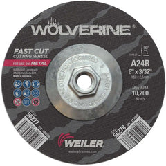 6″ × 3/32″ Type 27 Cutting Wheel, A24R, 5/8″-11 UNC Nut - A1 Tooling