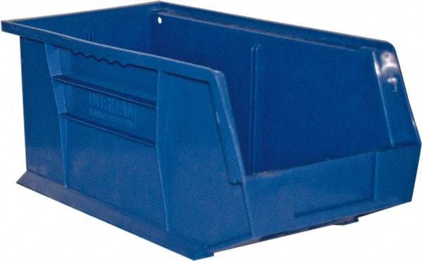 Durham - 14-5/8" Deep, Blue Plastic Hang and Stack Bins - 7" High x 8-1/4" Wide x 14-5/8" Long - A1 Tooling