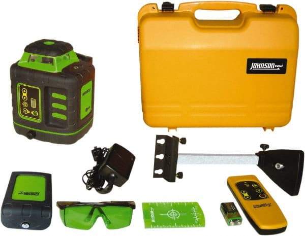 Johnson Level & Tool - 1,200' (Exterior) Measuring Range, 1/8" at 100' Accuracy, Self-Leveling Rotary Laser - ±3° Self Leveling Range, 150, 200, 250 & 300 RPM, 2 Beams, NiMH Battery Included - A1 Tooling