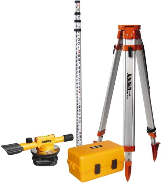 Johnson Level & Tool - 22x Magnification, 4 to 200 Ft. Measuring Range, Builder's Level Optical Level Kit - Accuracy 3/16 Inch at 100 Ft., Kit Includes Tripod, 13 Grade Rod, Hard Shell Carrying Case - A1 Tooling